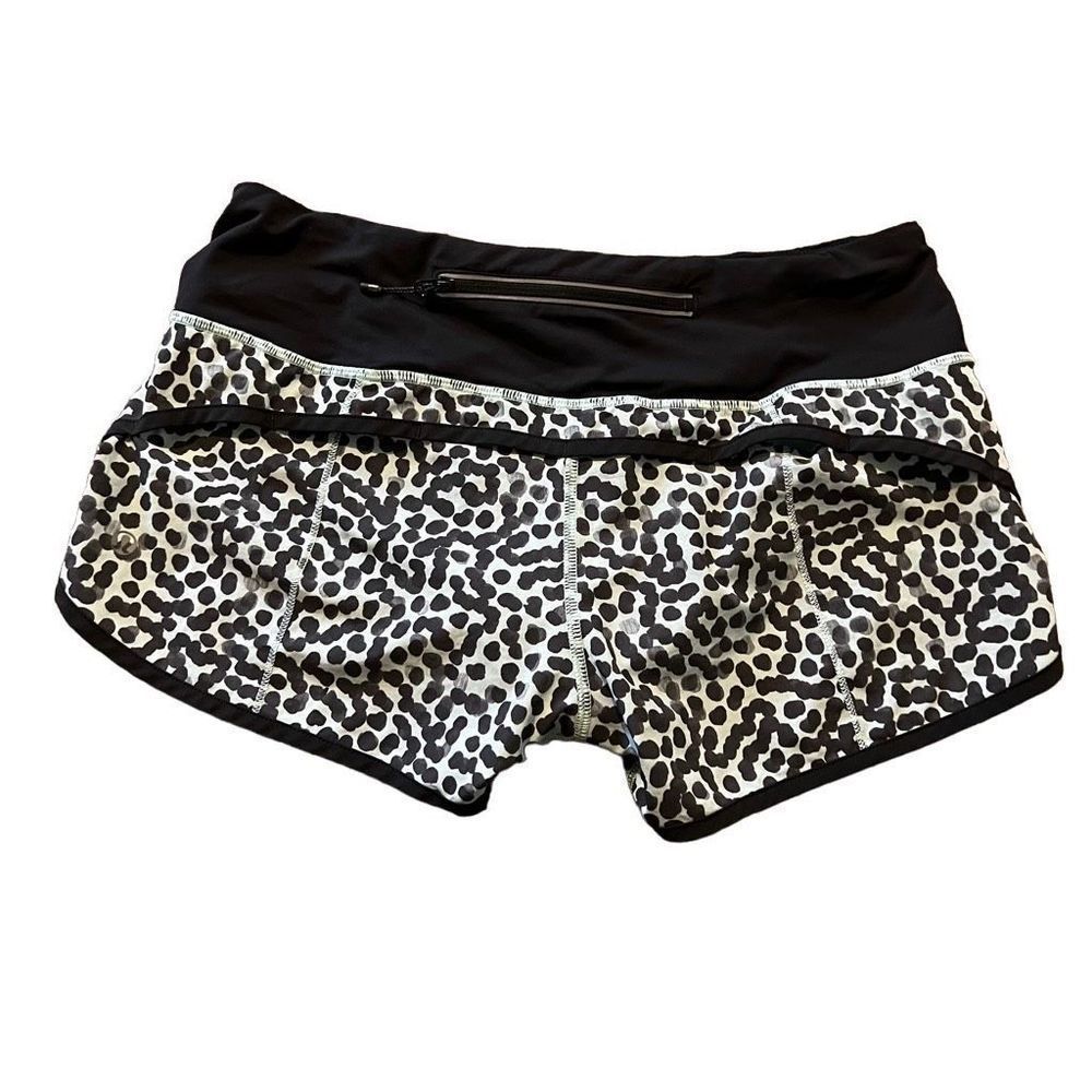 Lululemon Run Times Ace Spot Blue & Black Shorts Size 6